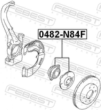 Febest 0482-N84F Front Wheel Hub