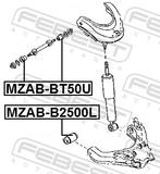 Febest MZAB-BT50U Bushing, Rear Upper Control Arm
