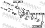 Febest 2075-BR4R Rear Brake Caliper Repair Kit (Set For One Side)