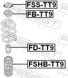 Febest FB-TT9 Front Shock Absorber Bearing