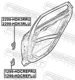 Febest 2299-HDK5RLU Rear Left Door Upper Hinge