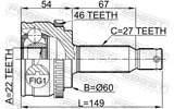 Febest 1210-ELNA46 Outer CV Joint 22X60X27