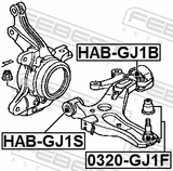 Febest HAB-GJ1S Front Bushing, Front Control Arm