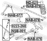 Febest NAB-076 Rear Trailing Rod Bushing