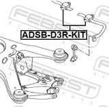 Febest ADSB-D3R-KIT Rear Stabilizer Bar Bush Kit D16.1