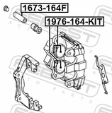 Febest 1673-164F Front Brake Caliper Slide Pin Boot Kit