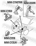 Febest MM-CY2LH Left Engine Mount (Hydro) Mt