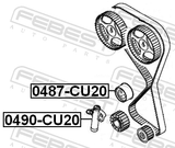 Febest 0487-CU20 Timing Belt Tensioner Pulley