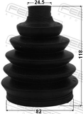 Febest 0117-SXV20 Boot Outer CV Joint Kit 82X118X24.5