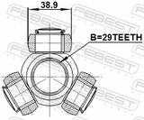 Febest 0816-B9 Tripod Joint 29X38.9