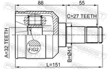 Febest 0411-DJ24 Inner CV Joint 32X41X27