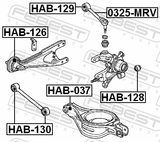 Febest HAB-126 Rear Arm Bushing
