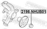 Febest 2198-NHUB01 Wheel Hub Nut 32X21.3