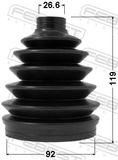 Febest 0417P-V75 Boot Outer CV Joint Kit Pvc 92X119X26.6