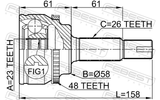 Febest 0110-ZZE120A48 Outer CV Joint 23X58X26