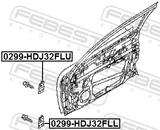 Febest 0299-HDJ32FLL Door Hinge