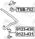 Febest TSB-702 Front Stabilizer Bar Bush D20