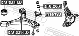 Febest HAB-FBBFR Front Bushing, Front Control Arm