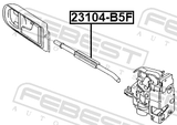 Febest 23104-B5F Outer Door Lock Cable