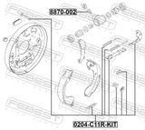 Febest 0204-C11R-KIT Brake Shoe Fitting Kit (Set For Two Sides)