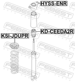 Febest KSI-JDUPR Rear Spring Upper Seat