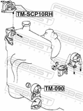 Febest TM-SCP10RH Right Engine Mount (Hydro)