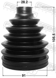 Febest 0117P-ACA30 Boot Outer CV Joint Kit Pvc 91X105.5X28.5
