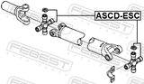 Febest ASCD-ESC Cross Shaft Joint, Drive Shaft 28.6X62/93