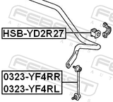 Febest HSB-YD2R27 Rear Stabilizer Bar Bush D27.2