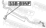 Febest SSB-B9NF Front Stabilizer Bar Bush D23.5