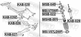 Febest KAB-029 Rear Rod Bushing