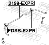 Febest FDSB-EXPR Rear Stabilizer Bar Bush Kit (Set For Two Sides) D20