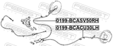 Febest 0199-BCACU30LH Parking Brake Cable, Left