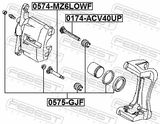 Febest 0574-MZ6LOWF Front Caliper Slide Pin