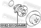 Febest 0182-SXV20A48R Rear Wheel Hub