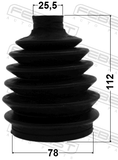 Febest 0517P-GHMT Boot Outer CV Joint Kit Pvc 78X112X25.5