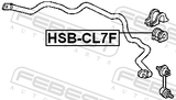 Febest HSB-CL7F Front Stabilizer Bar Bush D26.5