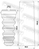 Febest VWSHB-GOLVIR-KIT Boot With Jounce Bumper Rear Shock Absorber Kit