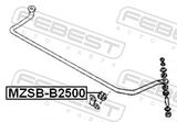 Febest MZSB-B2500 Front Stabilizer Bar Bush D26.4