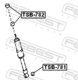 Febest TSB-782 Rear Shock Absorber Bushing