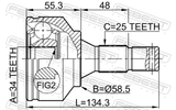 Febest 2510-30720 Outer CV Joint 34X58.5X25