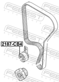 Febest 2187-CB4 Timing Belt Tensioner Pulley