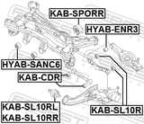Febest KAB-SL10RR Bushing Right, Rear Trailing Arm
