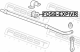 Febest FDSB-EXPIVR Rear Stabilizer Bar Bush D23.5