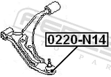 Febest 0220-N14 Ball Joint Front Lower Arm