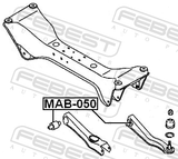 Febest MAB-050 Bushing, Rear Transverse Arm