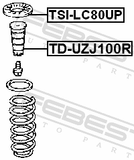 Febest TD-UZJ100R Rear Shock Absorber Jounce Bumper