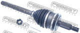 Febest 0414-KB4A47L Shaft Assembly, Outer CV Joint Left 33X485X30