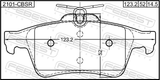 Febest 2101-CBSR Pad Kit, Disc Brake, Rear (With Anti Squeal Shim)