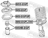 Febest MSI-DGF Front Spring Upper Seat